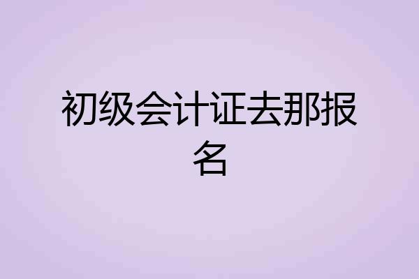 初级会计证去那报名