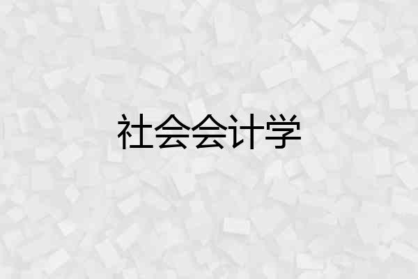 社会会计学