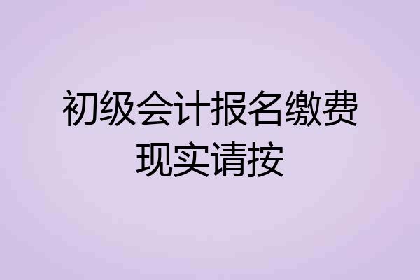 初级会计报名缴费现实请按