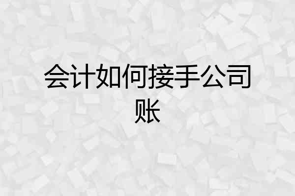 会计如何接手公司账