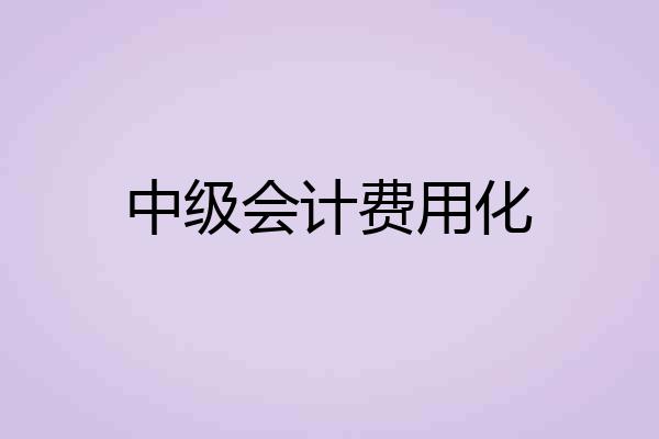 中级会计费用化