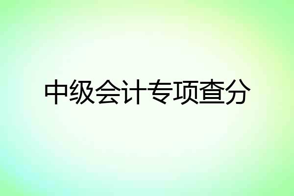 中级会计专项查分