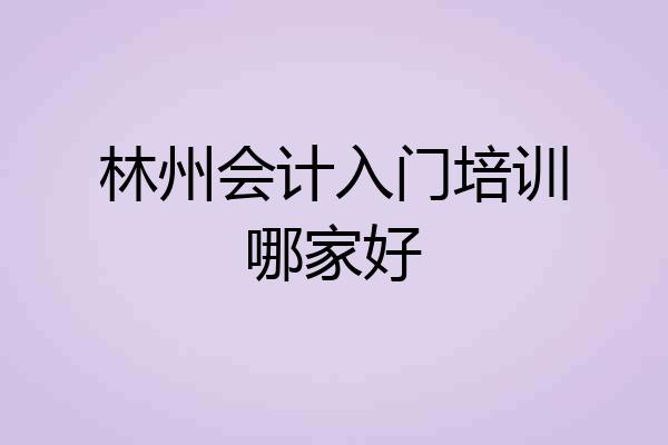 林州会计入门培训哪家好