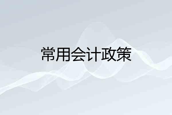 常用会计政策