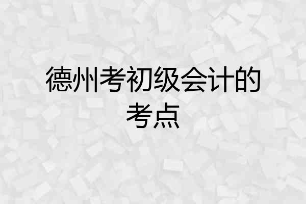 德州考初级会计的考点