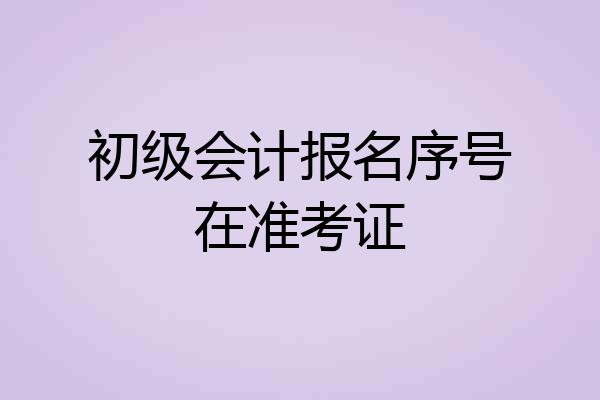 初级会计报名序号在准考证