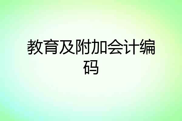 教育及附加会计编码