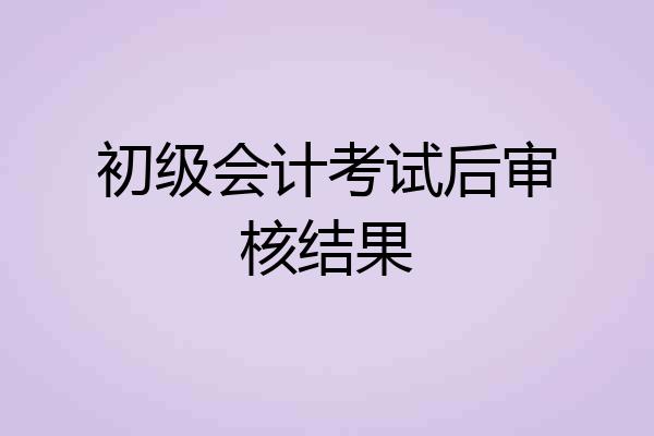 初级会计考试后审核结果