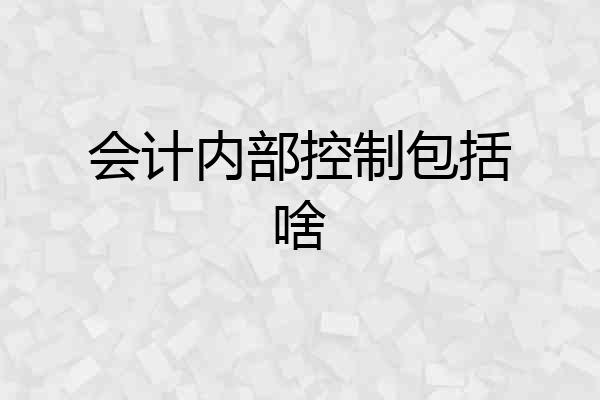 会计内部控制包括啥
