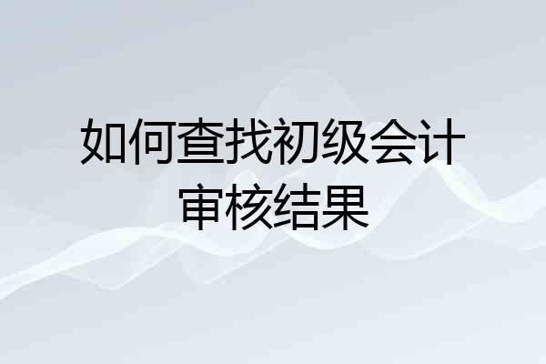 如何查找初级会计审核结果
