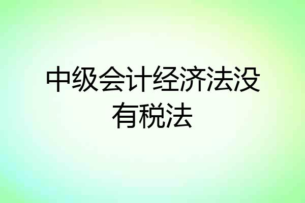 中级会计经济法没有税法