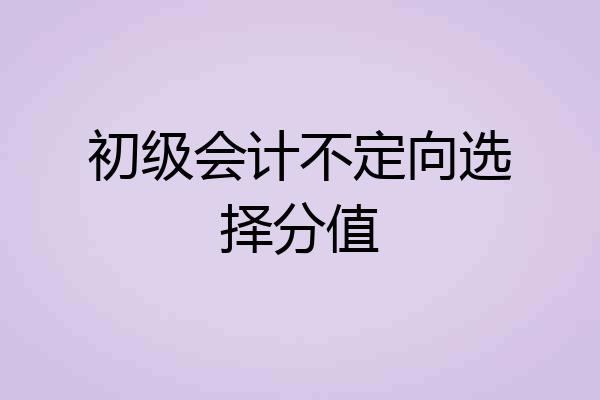 初级会计不定向选择分值