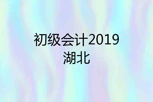 初级会计2019湖北