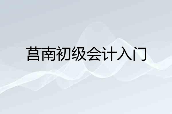 莒南初级会计入门