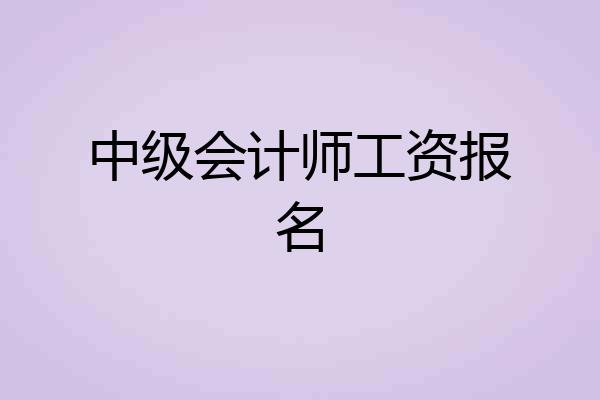 中级会计师工资报名