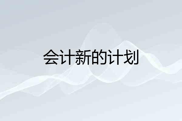 会计新的计划