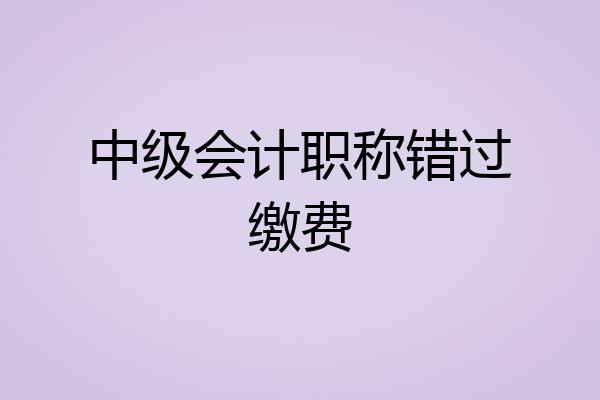 中级会计职称错过缴费