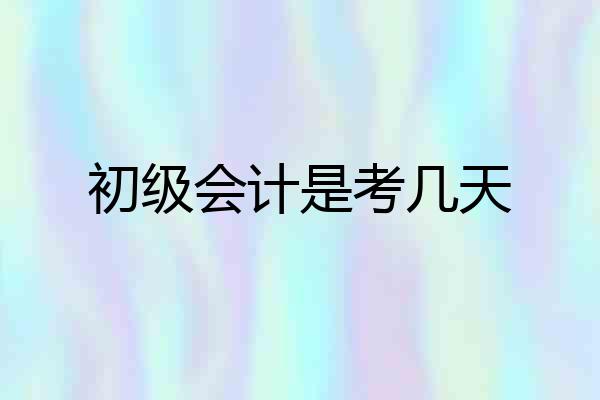 初级会计是考几天
