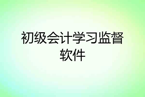 初级会计学习监督软件