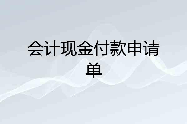 会计现金付款申请单