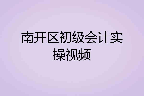 南开区初级会计实操视频