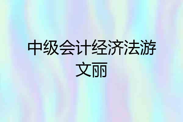 中级会计经济法游文丽