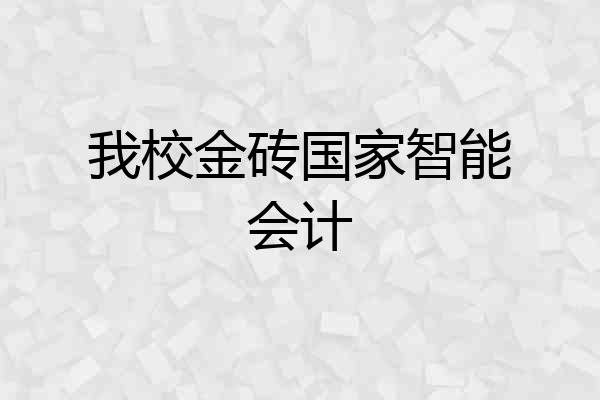 我校金砖国家智能会计