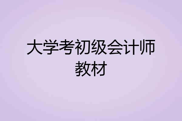 大学考初级会计师教材