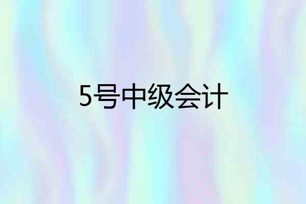 5号中级会计