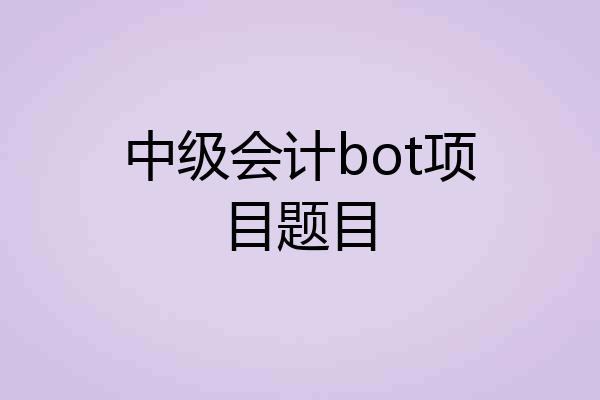 中级会计bot项目题目