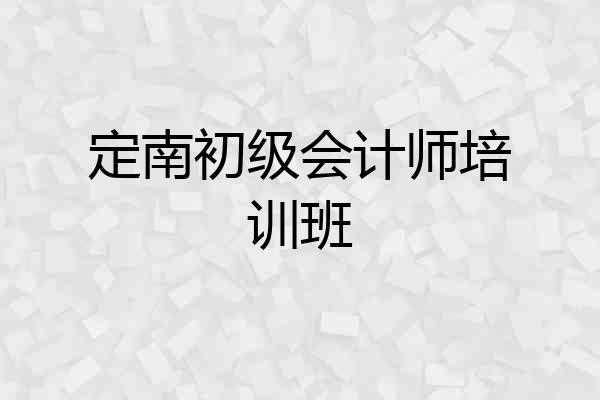 定南初级会计师培训班