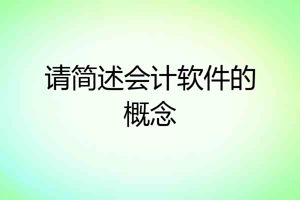 请简述会计软件的概念