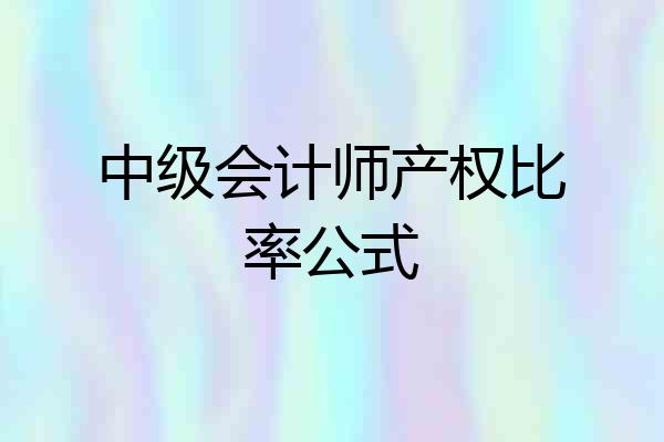 中级会计师产权比率公式