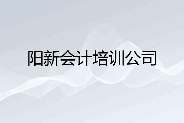 阳新会计培训公司