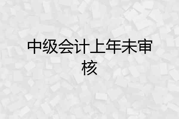 中级会计上年未审核