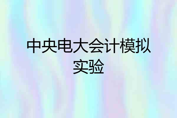 中央电大会计模拟实验