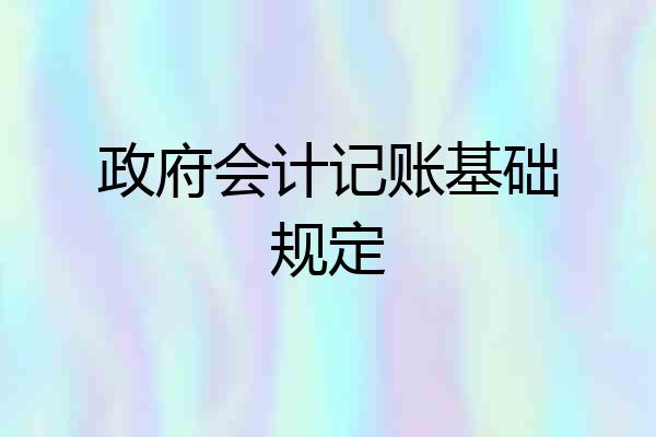 政府会计记账基础规定