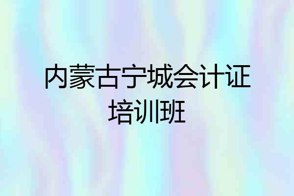 内蒙古宁城会计证培训班