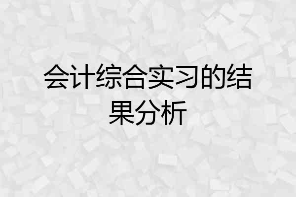 会计综合实习的结果分析