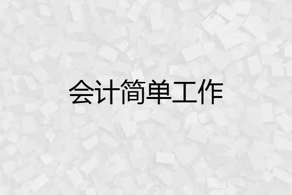 会计简单工作