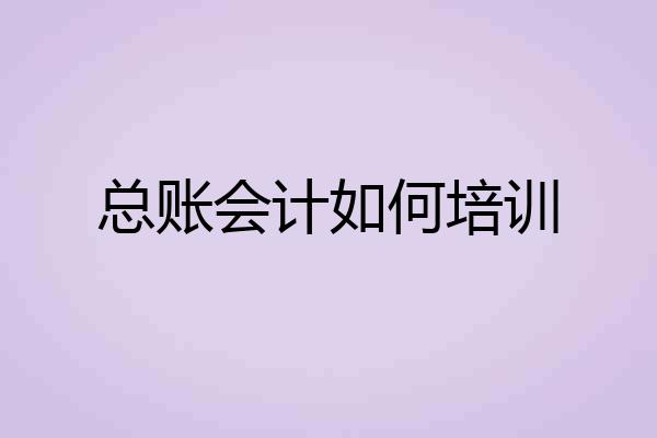 总账会计如何培训