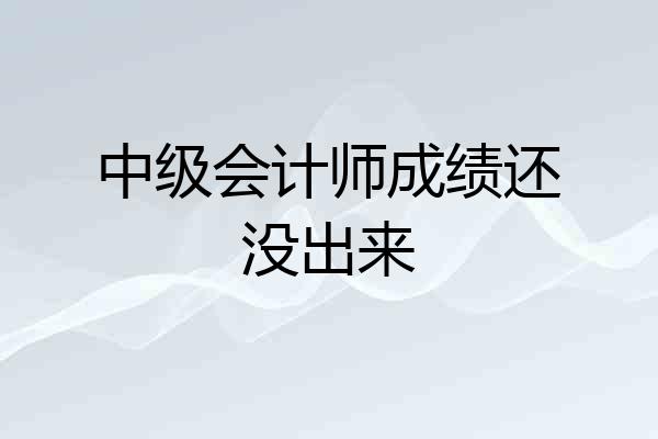 中级会计师成绩还没出来