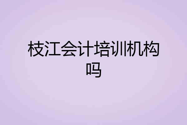 枝江会计培训机构吗