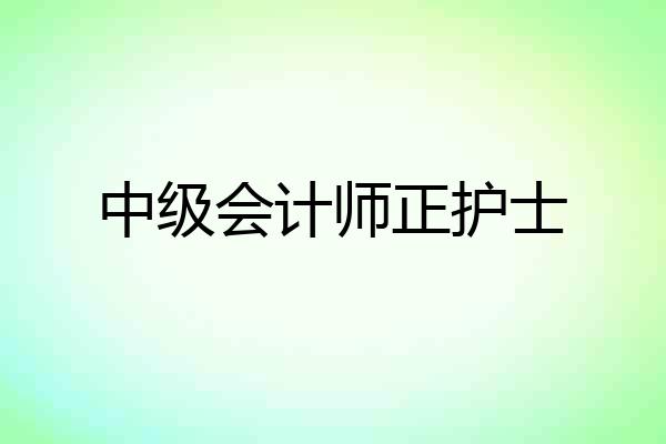 中级会计师正护士