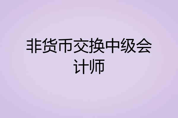 非货币交换中级会计师