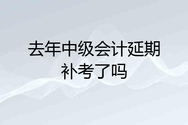 去年中级会计延期补考了吗