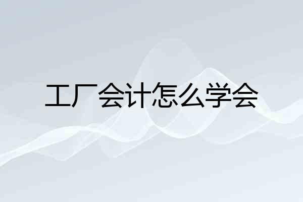 工厂会计怎么学会