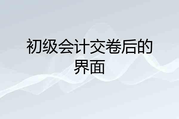初级会计交卷后的界面