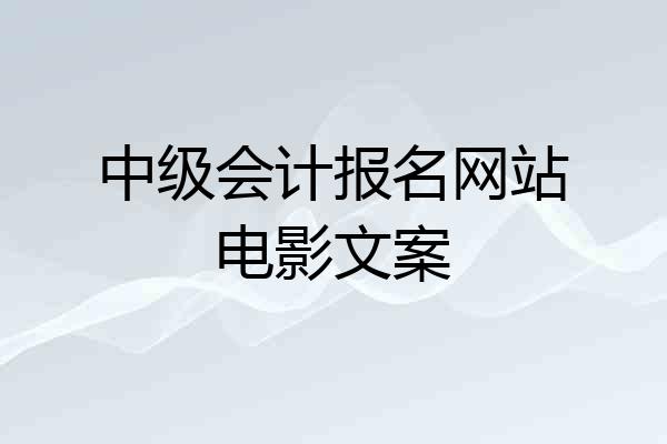 中级会计报名网站电影文案