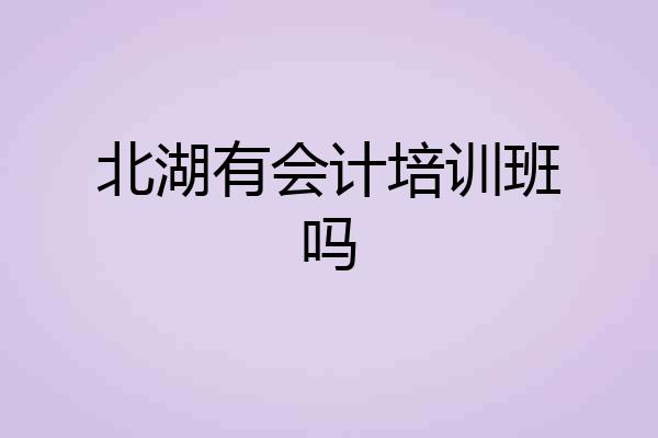 北湖有会计培训班吗